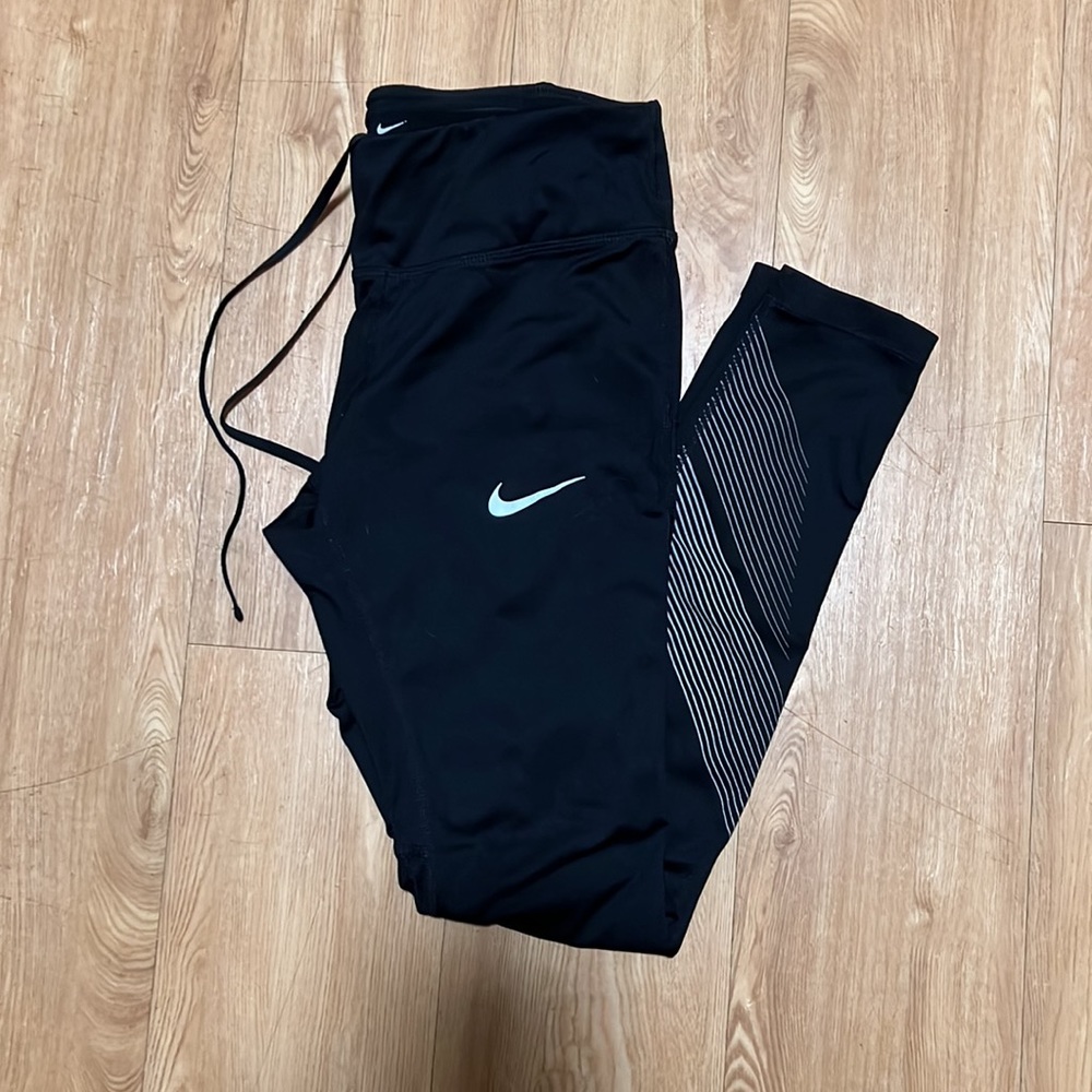 Nike Dri-Fit black leggings with drawstrings!